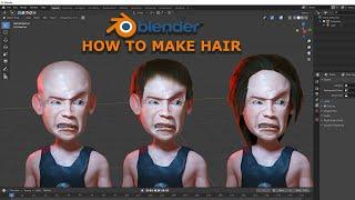 Blender tutorial - How to Create Hair EASY