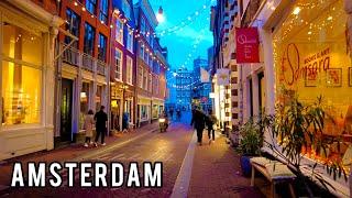  Calm Amsterdam Streets Walking Tour - 4K Winter in Netherlands 2022