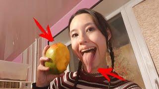 Long Tongue VS Mango - Little ASMR Style