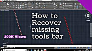 How to recover missing toolbar in Auto cad