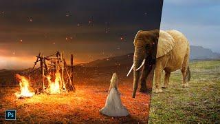Big Elephant | Bonfire Effects | Photoshop  Editing Manipulation Tutorial
