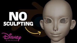 Disney Head modelling [No Sculpting] | Time-Lapse | AniSculpt