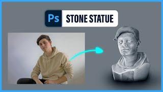 IMAGE TO STATUE - Portrait Image to Stone/Marble Statue in Adobe Photoshop (1 min tutorial)