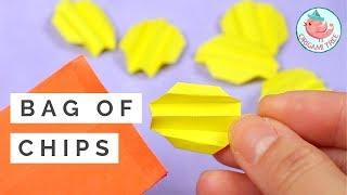 Origami Bag of Chips - Origami Potato Chips Tutorial - How to Make Origami Food!