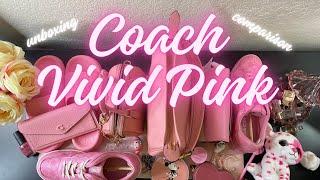 COACH VIVID PINK TABBY 20 & sneaker unboxing & comparison with my pink bags