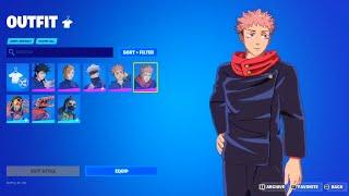 ALL Jujutsu Kaisen cosmetics + FREE Rewards..! (FREE Emote) Fortnite Battle Royale