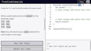 Multiple Identical Options in Switch Statements - freeCodeCamp | Video 78 | Basic JavaScript