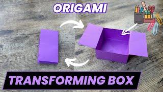 ORIGAMI TRANSFORMING BOX EASY TUTORIAL | DIY PAPER BOX FOR SMALL ITEMS | ORIGAMI FOLDING BOX CRAFT