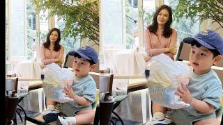 Son Ye-jin Giggles watching his son Alkong Growing Up So Fast! He is so handsome