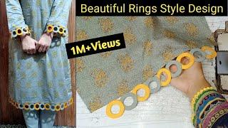 New daman and sleeves design cutting and stitching | ring wala daman design | sleeves design