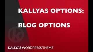 Blog Options in Kallyas options ( Kallyas WordPress theme v4.0  )