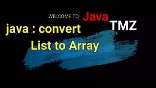 Convert list to array in Java