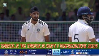 India A Vs India D Day 1 Highlights 2024 ll Duleep Trophy 2024 ll india a vs india D highlights