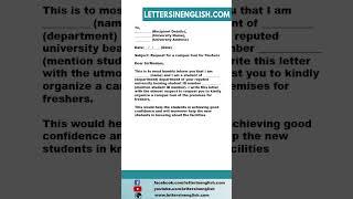 Request Letter to University for Campus Tour for Freshers