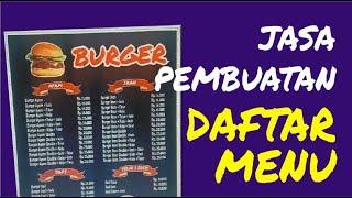 Jasa Pembuatan Daftar Menu untuk Cafe atau Restoran