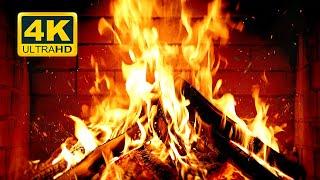  Cozy Fireplace 4K (12 HOURS). Fireplace with Crackling Fire Sounds. Crackling Fireplace 4K