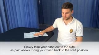 Physiotherapy: assisted shoulder abduction