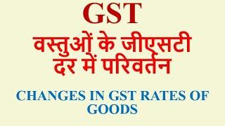 GST - Changes in Rates of Goods w.e.f. 01.10.2021