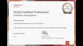 Exam 1Z0-829 Oracle Certified Professional Java 17 Developer Certification Oracle Certification OCP