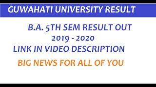 Gauhati University BA 5th semester result 2020