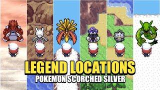 POKEMON SCORCHED SILVER 1.3 - ALL LEGENDARY POKEMON LOCATIONS