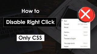 Disable Right Click using HTML CSS | no JavaScript