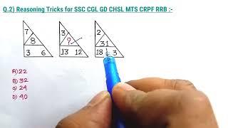 SSC GD  CGL CHSL MTS RRB Reasoning Question Paper | SSC  Reasoning Tricks 2024 | Reasoning Classes