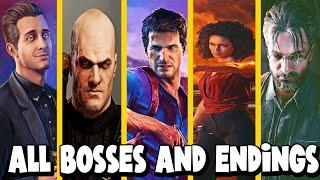 ALL FINAL BOSSES & ENDINGS IN EVERY UNCHARTED GAMES (4k,60fps)