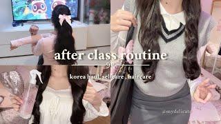 vlog | after school routine ˚. ( korea haul, skincare , haircare)