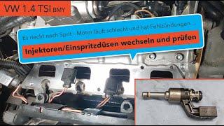 Einspritzdüse Einspritzventil Injektor am VW 1,4 TSI BMY wechseln und prüfen