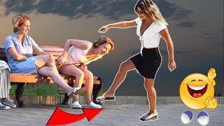 stepping over nothing prank - AWESOME REACTIONS -Best of Just For Laughs
