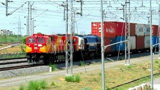 Diesel Locomotives wdg4g + wdg4 with Double Stack Container Trains