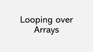 Looping over Array