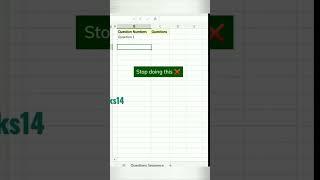How to create a question sequence in excel