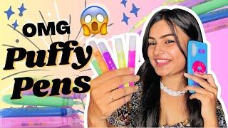 Trying Puffy Pens  #crafteraditi #youtubepartner #shorts #youtubeshorts #puffypen @CrafterAditi