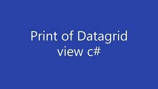 Simple Code To Print DataGrid Using PrintDocument Control