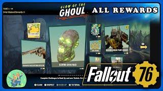 Fallout 76: All Rewards Season 20 Glow of The Ghoul.