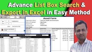 Listbox Search and Export in Excel and PDF File | Advanced Listbox in Excel Vba