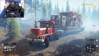 Pacific P16 - Mountain top delivery - SnowRunner | Thrustmaster T300RS gameplay
