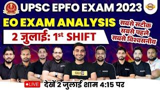 UPSC EPFO Exam Analysis 2023 (2nd Jul,1st Shift) UPSC EPFO Question Paper with Solution, Answer Key