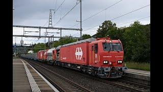 Bahnverkehr am 13.09.24 - "LRZ mit Güterzug in Turgi und bunter Lokzug in Mägenwil und Gexi"