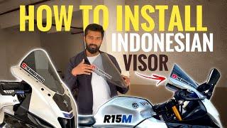 How to Install Indonesian Visor on R15m ||Indonesian Visor  for R15v4 || @themumbairiders  #r15v4