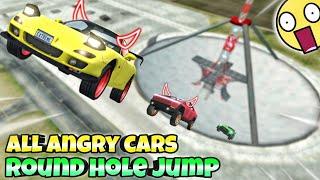 All angry cars round hole jump|| part 1||Extreme car driving simulator||