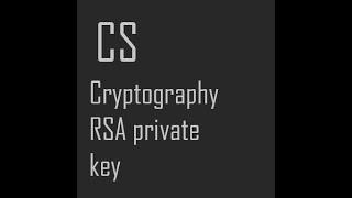 Cryptography RSA private key calculation