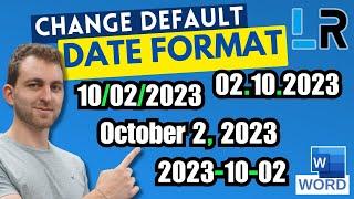 MS Word: Change default date field format  1 MINUTE