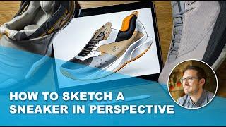 TUTRORIAL: How To Sketch a Sneaker In Perspective In Proportion