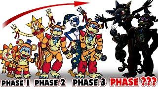 FNaF Comparison Battle Sunrise/Moondrop VS Glamrock Freddy  ALL Phases of FNF Characters Animation