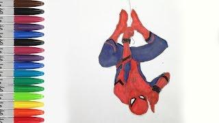 SPIDERMAN Up Side Down Coloring Pages The SPIDERMAN HOMECOMING SAILANY Coloring Kids