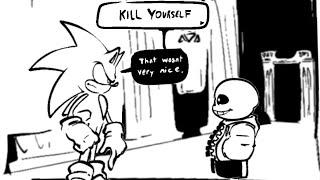 SONIC WANTS TO FIGHT SANS?! (Sonic Frontiers X Undertale Comic Dub)