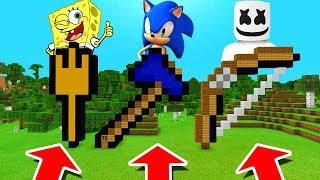 Minecraft PE : DO NOT CHOOSE THE WRONG WEAPON! (Spongebob, Sonic & Marshmello)